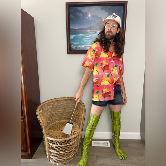 AVAVAV Green Very Slimy Feet Thigh High Boots Size 41 Runway Collection RARE - Picture 6 of 16